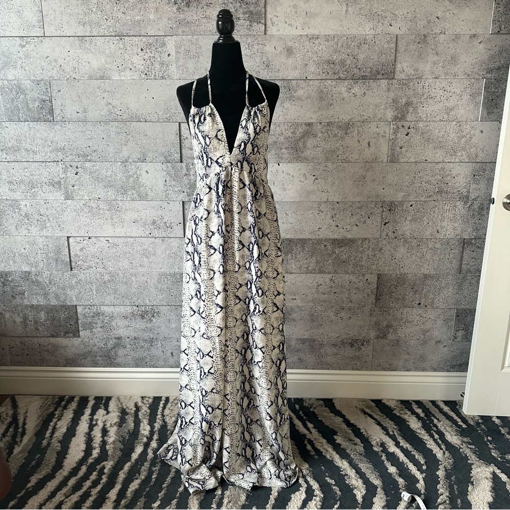 Chic Snake Print Maxi Dress